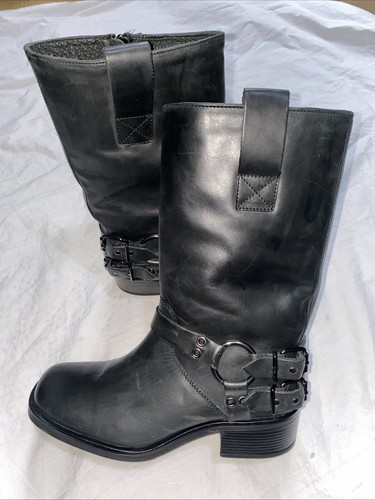 Poelman Damen weiche Leder Stiefel (schwarz) Größe UK 7 EU 40 UVP 125£