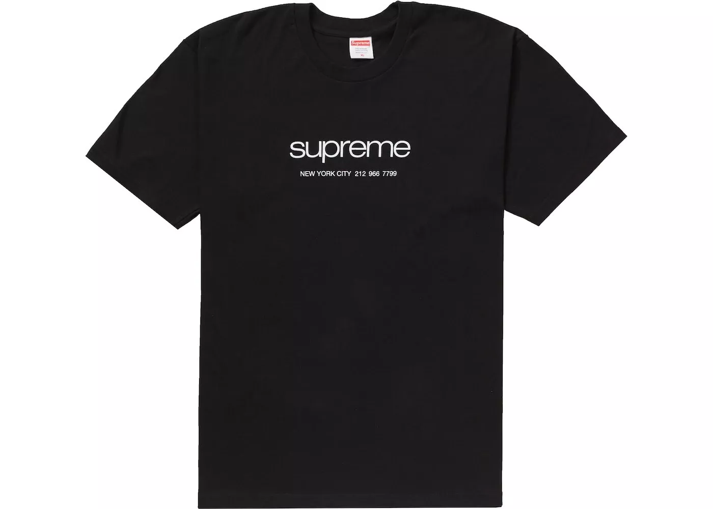 T shirt Supreme SHOP NOIR 2020 taille X Large blanc logo classique NYC SS20T19