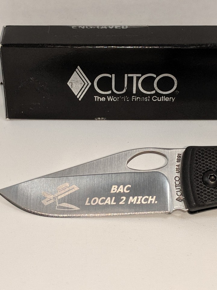 Cutco 1891 BK Pocket Knife Blade Lockback Tactical Black Mint Condition