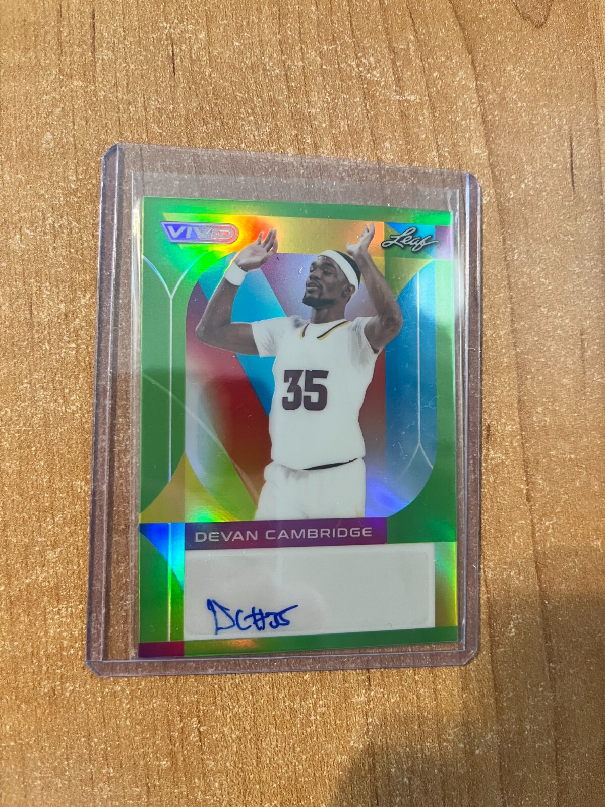 2022-23 Leaf Vivid - Devan Cambridge - Green Refractor Auto #d 14/15