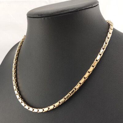   Pierre Lang Halskette Collier Anhänger Strick Kette Perle Magnet Gold Go 124  