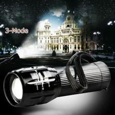 2000 Lumen Zoomable LED 3 Mode Flashlight Torch Zoom Lamp Light AAA D