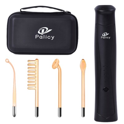 Orange High Frequency Face Skin Wand Device Skin Tightening Wrinkles w/ 4 Tubes