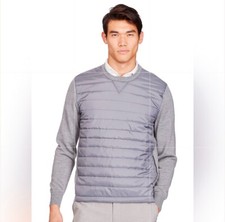NEW Polo Golf Ralph Lauren Men  s Paneled Merino Wool Sweater Medium Heather Grey