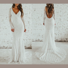 NEW $2195 Katie May San Sebastian Lace Mermaid Gown Wedding [SZ V ] #F409