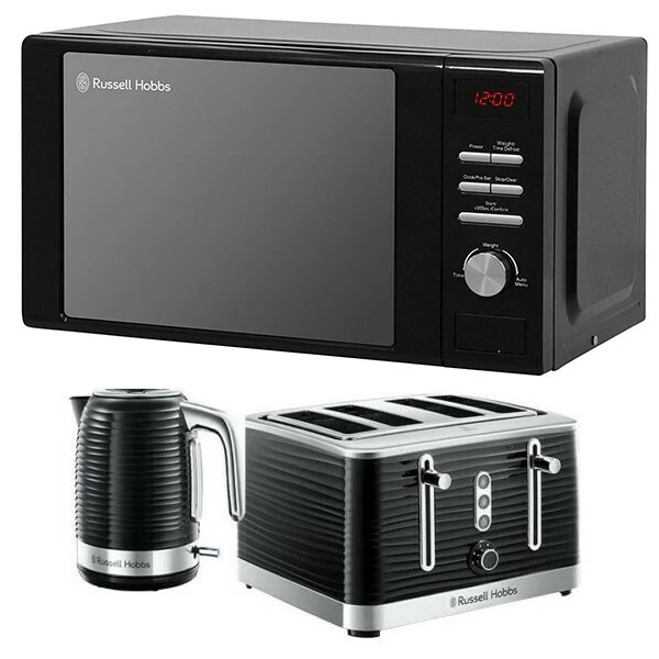 Cheap Microwave Kettle Toaster Set Black Russell Hobbs Buy