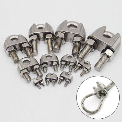1 x 25 mm STAINLESS STEEL WIRE ROPE GRIP BULL DOG CLAMP u bolt.