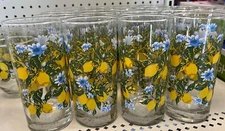 Royal Norfolk Set Of 4 "Blue Floral" 16 Oz. Tall Iced Tea Glasses New! More!