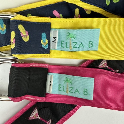 Lot Of 2 ELIZA B From Leather Man LTD Belts Flip Flops & Martini Design Sz M - Picture 5 of 6