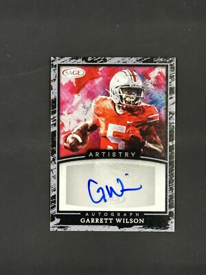 2022 Sage Artistry Football Garrett Wilson Black Border Auto