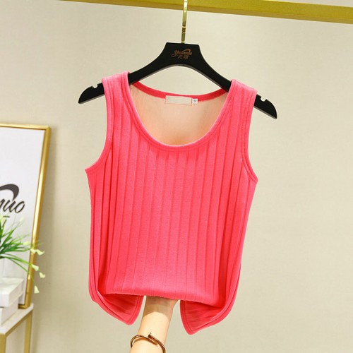 Women Thermal Underwear Top Vest Sleeveless Bottoming Fleece Vest Winter Warm - Picture 37 of 44