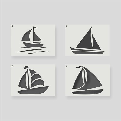 Segelboot Schablonen zum Basteln, Wohndeko, Bootsschablone, GRUPPE 2