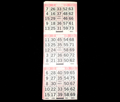 BINGO PAPER Cards Sheets 3 on 1 Pink Postage stamp 4 corners - 100 sheets