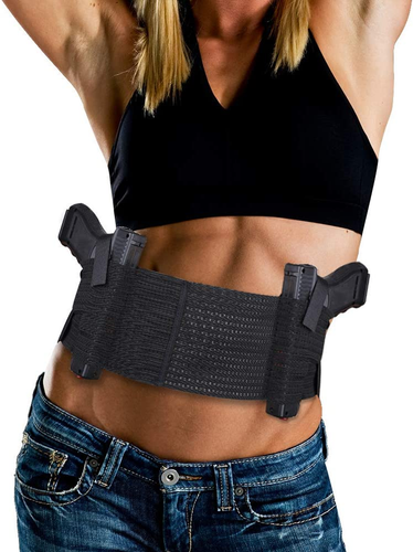 Banda para el vientre Funda para pistola Oculta Llevar Cintura elástica Mujeres Hombres Derecha Izquierda - Imagen 9 de 12