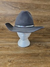 RESISTOL 4X Beaver Self Conforming Grey Silver TrimCowboy Western Hat Size 7-1/8