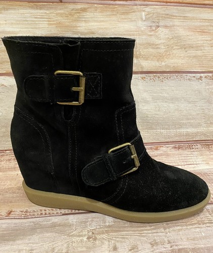 Nine West Germaine Black Suede Wedge 