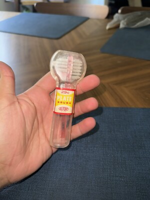 Vintage DuPont Plate/Denture Brush Toothbrush 1940s NOS SEALED