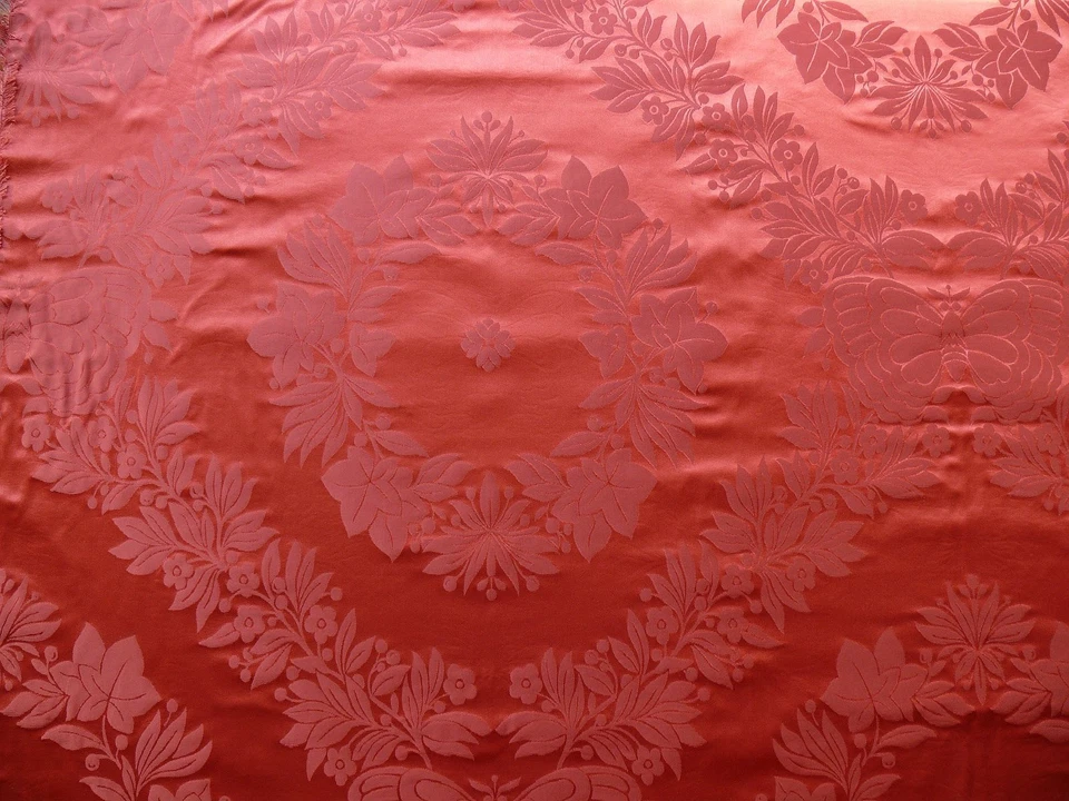 BY YD SCALAMANDRE JOSEPHINE 100% SILK DAMASK CLASSIC LAUREL WREATH Neoclassical - Image 4 of 4