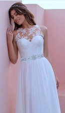 Crystal beaded bridal belt on ivory sash