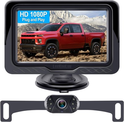 Backup Camera Easy Setup Plug-Play: HD 1080P No-Delay Black-One Pack 