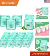 Dental Floss Bulk Mint Waxed 50m Each 24 Pcs Travel Oral Care Gum