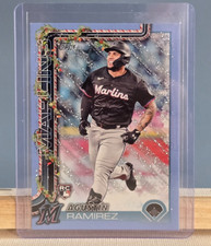 2025 Topps Holiday Agustin Ramirez RC #H19 Light Blue & White Glitter – Marlins