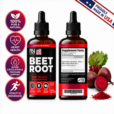 Beet Root Extract Liquid Drops 20:1 Pure Beta Vulgaris Non-GMO Nitric Oxide 2oz