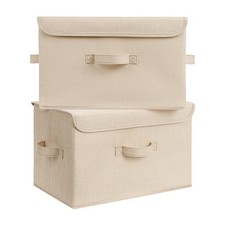 Stoarge Basket with Lid, Decorative Storage Boxes, Closet Storage Bins for Cl...