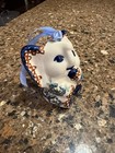 Ozdoby Ceramika Bolesławiec Elephant in Blue & Cream Handmade Rare Hard To Find — photo 1