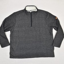 Orvis Men's 1/4 Zip Pullover Sweater Polyester Gray Size 2XL Sherpa Lined