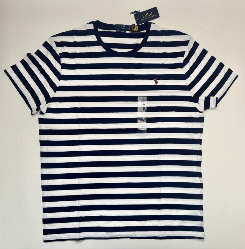 Polo Ralph Lauren Custom Slim Fit Striped Jersey T-Shirt Sz XXL NWT