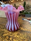 Vintage Fenton Frosted Cranberry Vase