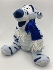 Rare Winnie The Pooh Disney Tigger plush "Ice Blue" beanie Disney Store Christma
