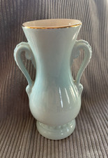 Vintage Royal Copley Vase Urn  Blue/green Gold Trimmed Small 6.2”