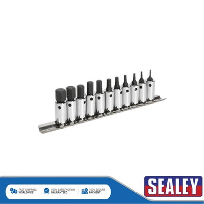 Sealey Premier Sechskant-Steckschlüssel-Bit-Satz 1/4 Zoll Vierkant 11-teilig AK62251
