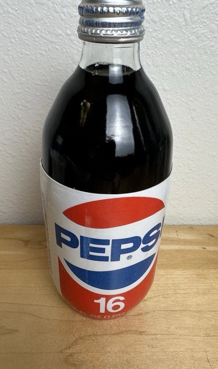 古いペプシ Vintage 1980s Unopened Pepsi-Cola Glass Bottle w/ Styrofoam Label