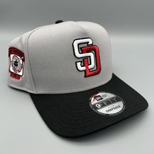 New Era San Diego Padres Exclusive Gray Blk Red 9FIFTY A-Frame Snapback Hat Cap