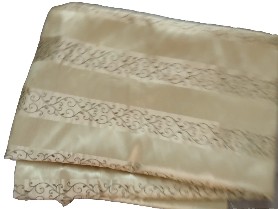 54" ancho tela remanente 2 yardas tono dorado seda? hojas bordadas tafetán Foto 2 de 4