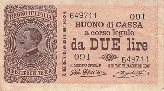 Italy 2 Lire 1914
