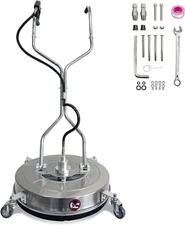 20" Pressure Washer Surface Cleaner Max. 4600PSI Dual Handle w/4 Spinner Wheels