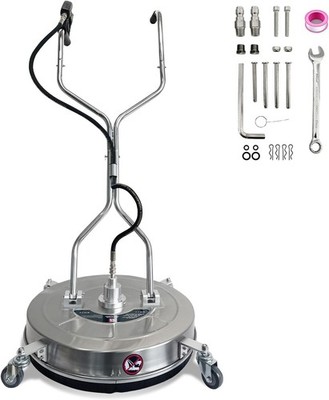 20'' Pressure Washer Surface Cleaner Max. 4600PSI Dual Handle w/4 Spinner Wheels