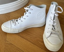 Converse All-Star Chuck Taylor High Top White Leather Sneakers Men 6, Women 8