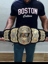 AEW World Wrestling Championship Title Replica Belt Adult Size 4mm Brass