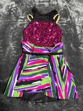 Revolution Dance Costume Dresswear Medium Child Pink Sequin Bodice Skirt MC