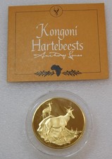 Franklin Mint Medal East African Wildlife Hartebeests 2 oz Sterling Silver #GS7