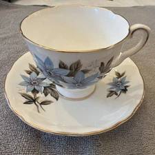 Blue Clematis Royal Stafford Bone China Tea Cup And Saucer Set