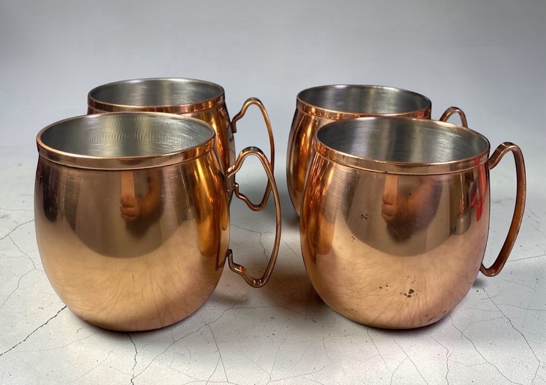 World Tableware CMM-100 Copper Moscow Mule Mugs Set 4 14 oz Stainless Lined