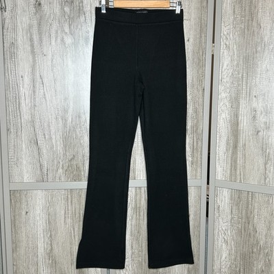 Sanctuary Pants Women Medium Waffle Straight Leg with Slits Black Color