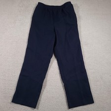 Alfred Dunner Pants Womens 10 Navy Blue Pull On Straight Leg Polyester Classic