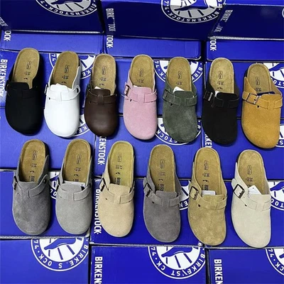 2025 NEW Unisex Boston Suede Leather Clog Womens Mens Shoes Casual Shoes Girl UK
